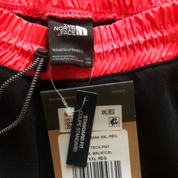 NWT The North Face TNF Tech Pants Black with Bright Coral Trim New Size XXL - Picture 6 of 14